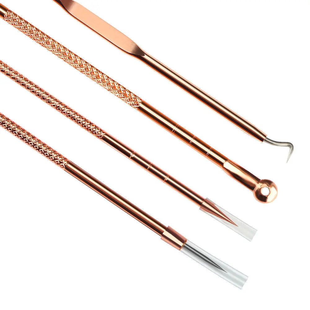 

4 pieces of rose gold beauty acne blemish acne acne acne needle puller deep cleansing tool