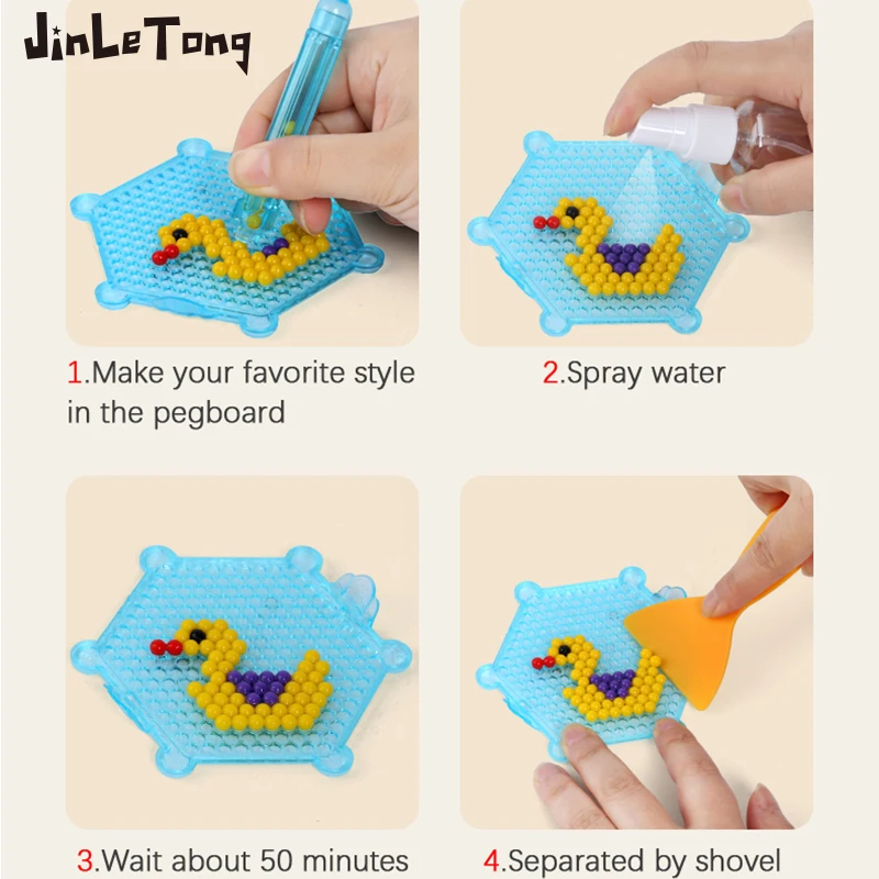 

JINLETONG 1800pcs 1 bag 15-color water mist bead set Hama beads toys Hama beads 3D puzzle DIY toys kids educational toys gifts
