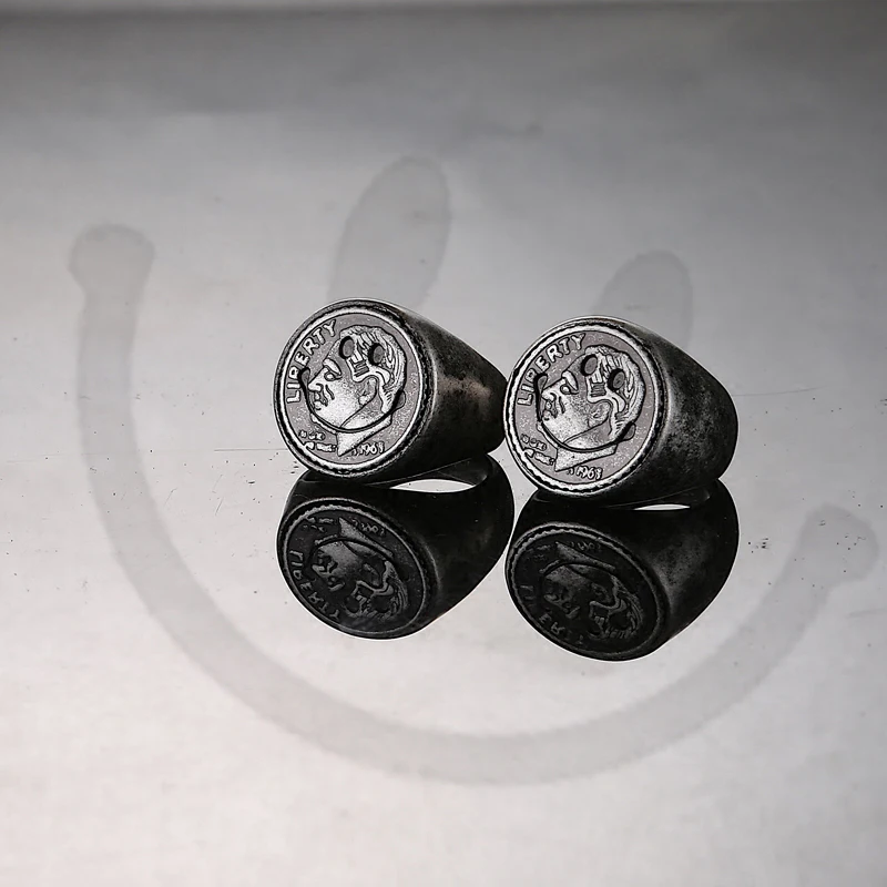 Женское Винтажное кольцо в стиле панк из титановой стали с улыбающимся лицом