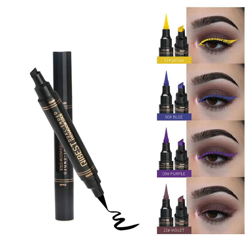 QIBEST цветная подводка для глаз с двойной головкой и штамп ручка быстросохнущая