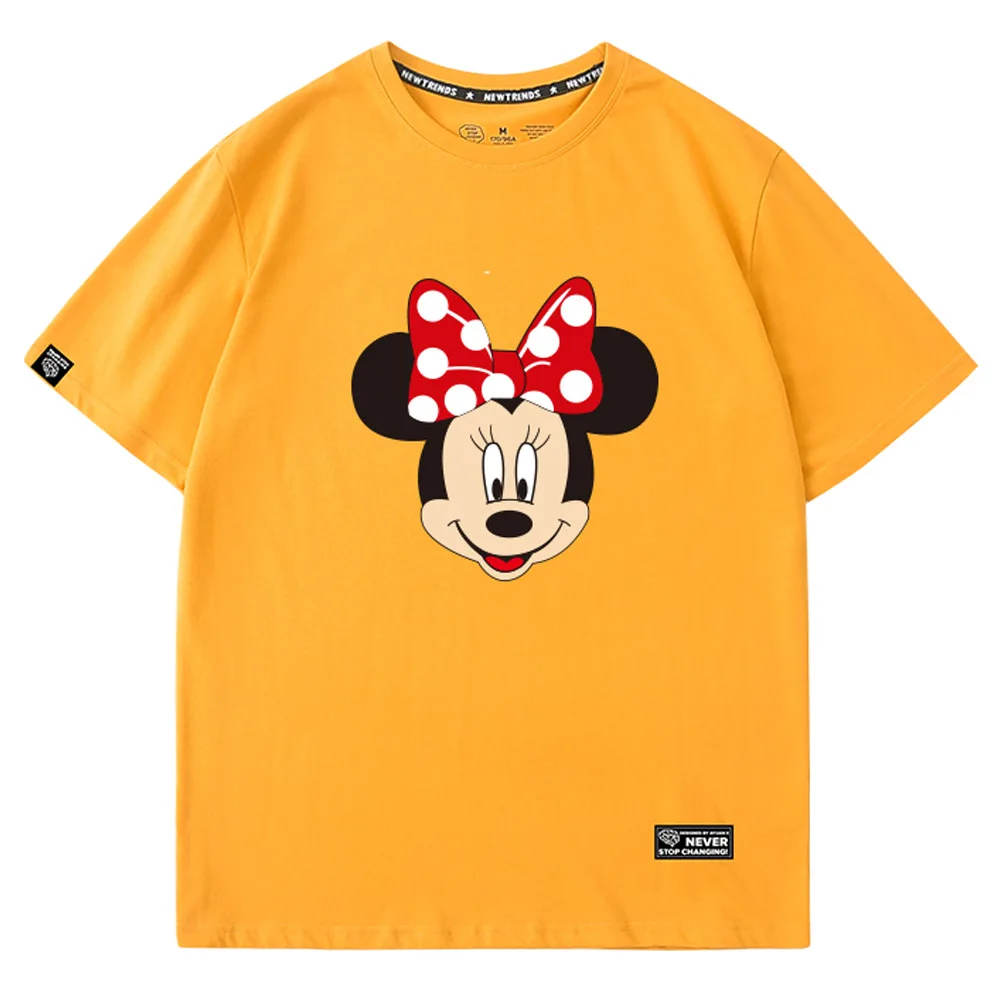 Стильная футболка с Минни Маус бантом в горошек мультяшным принтом круглым