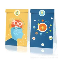 X12 Scientist Paper Gift Bag With X18 Stickers 150G Quality Environmental Kraft Paper Food Bag Classic Gift Paper Packing