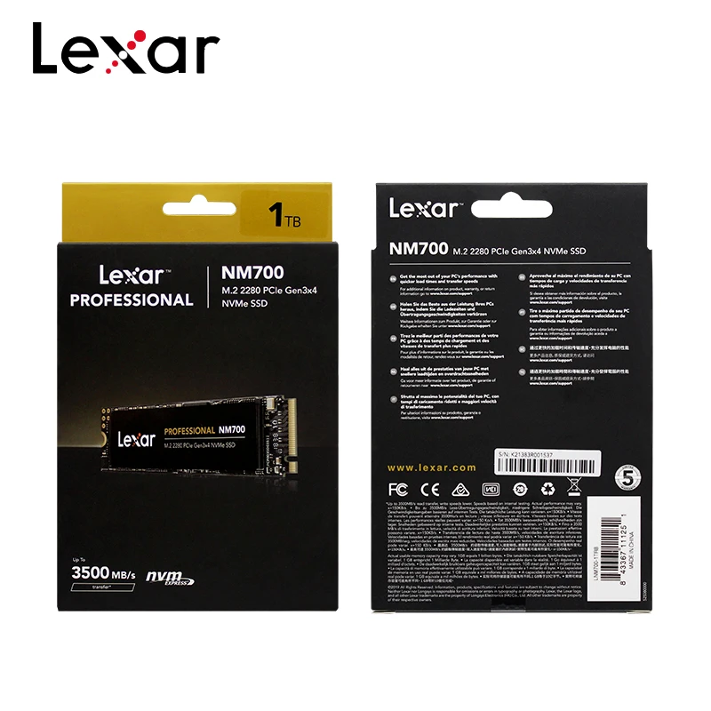 

Lexar SSD Professional NM700 M.2 2280 NVMe 256GB 512GB 1TB High Speed Internal Solid State Disk Hard Drive For Laptop Desktop