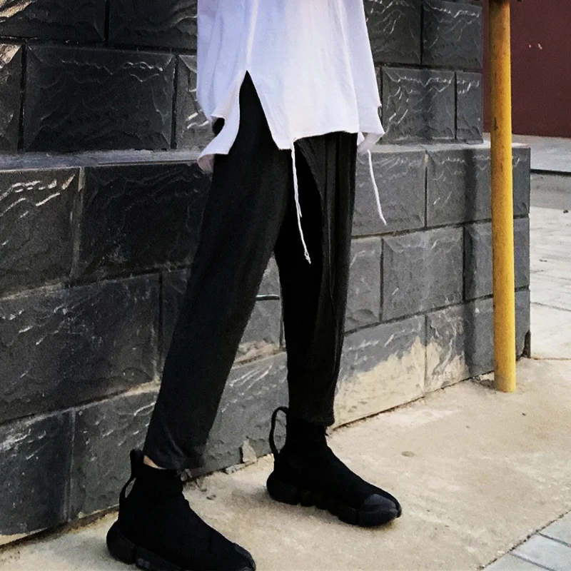 Летние тонкие свободные брюки в стиле хип хоп для мужчин и женщин Длинные