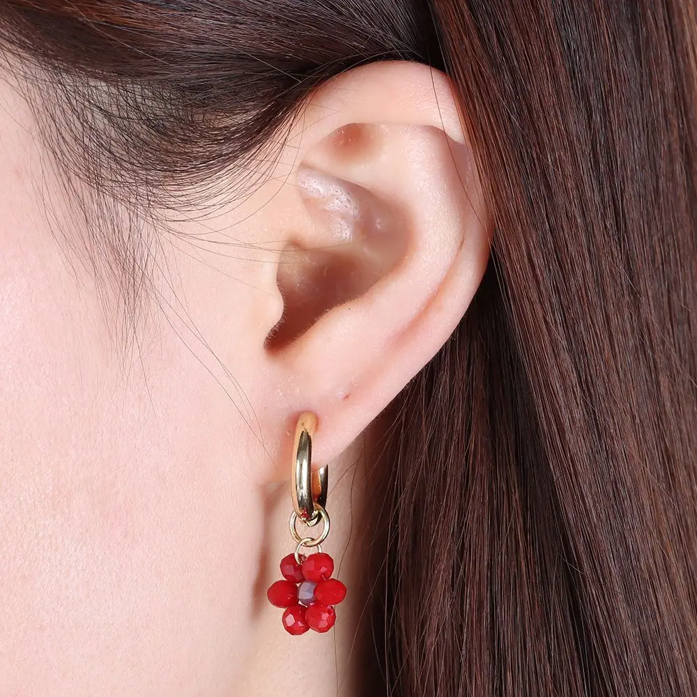 

Женские акриловые серьги-кольца в стиле бохо