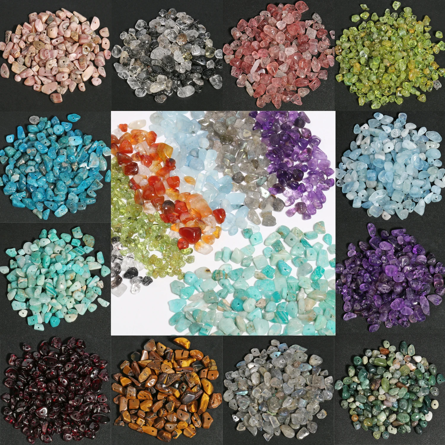 

3-5mm 5-8mm Irregular Freeform Chip Gravel Bead Natural Stone Amethysts Tiger Eye Beads For Jewelry Making Diy Necklace 16inches