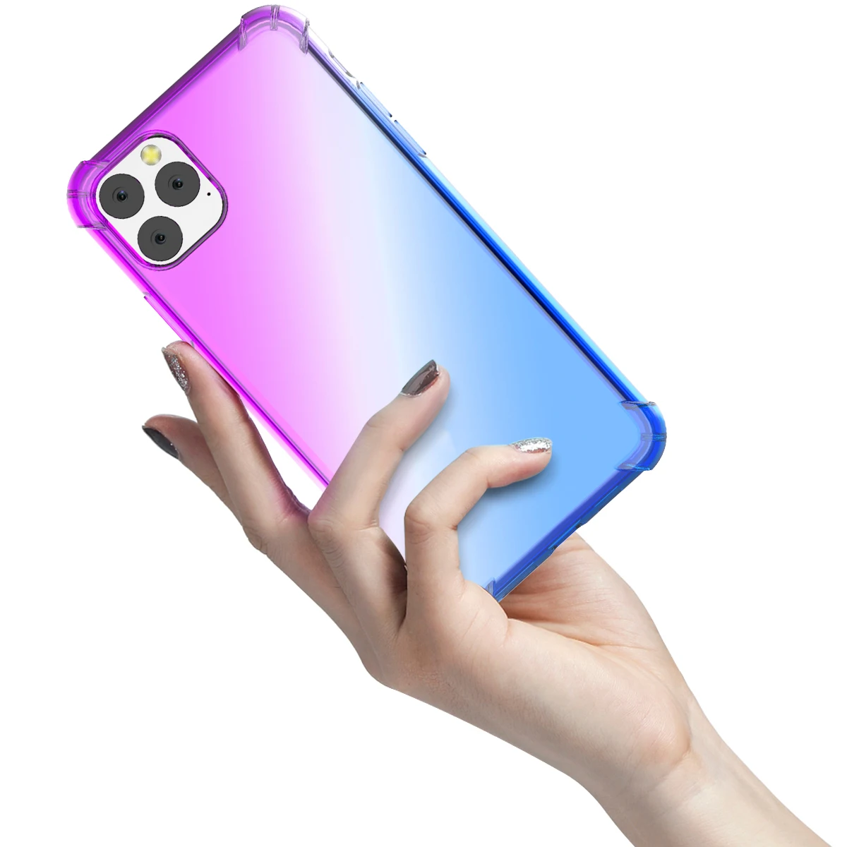 Бесплатная доставка для iPhone 6 7 8 Plus X XS XR 11 Pro Чехол прозрачный милый градиент