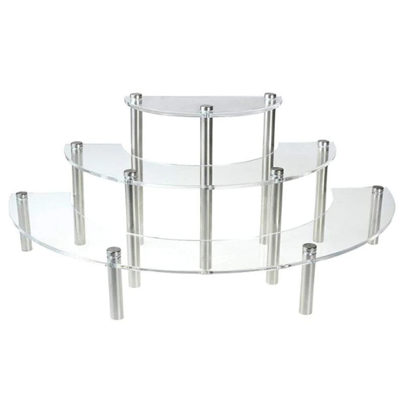 Демонстрационная стойка акриловая подставка для кексов 3 уровня Свадебная