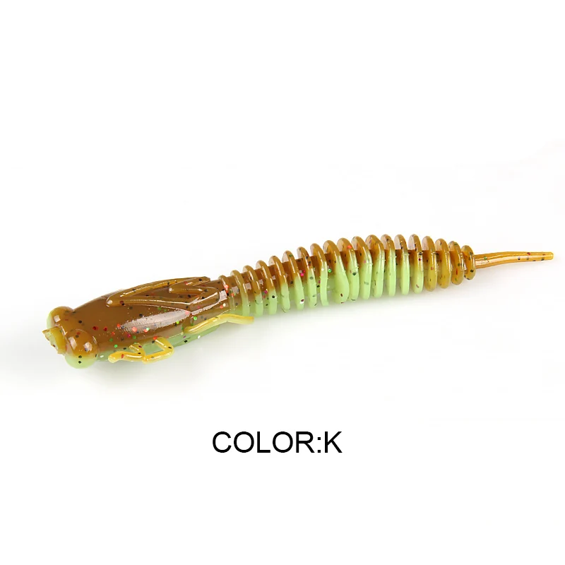 K BEARKING Larva 75 мм 2,84 г 8 шт. искусственная Мягкая наживка рыболовный червь силиконовый бас Щука Гольян Swimbait Jigging пластиковые приманки - Цвет: K