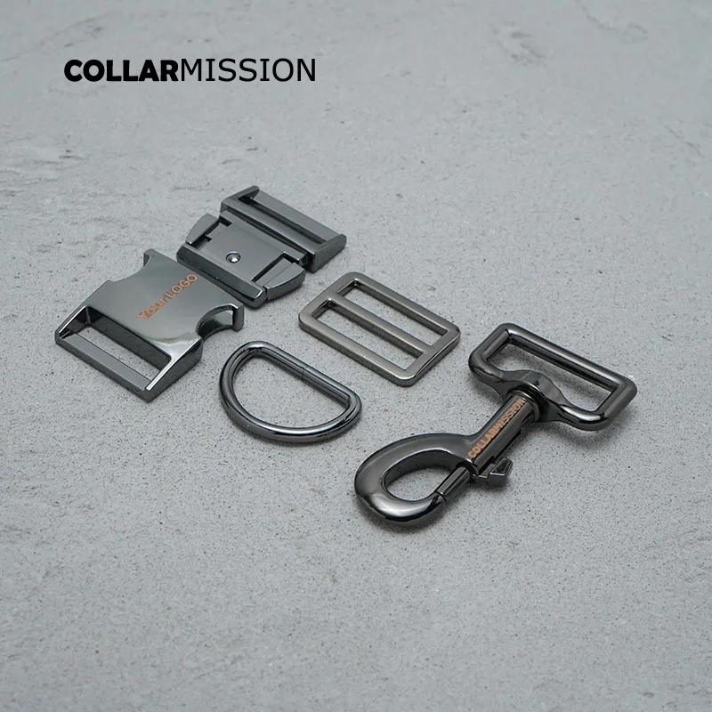 

(Металлическая пряжка + Тройная крышка + D-кольцо + металлическая застежка/набор для собак) Мы предоставляем услугу лазерной гравировки логот...