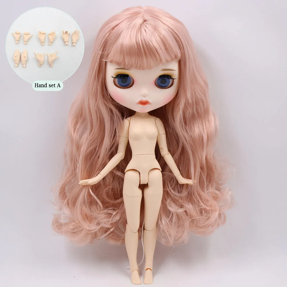 Ледяной обнаженный Blyth кукла No. BL1329 розовые волосы резные губы матовые индивидуальные лица соединение тела 1/6 bjd - Цвет: like the picture