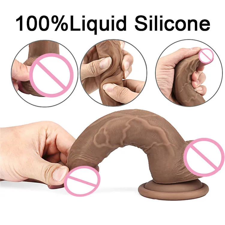 GaGu двухслойный силиконовый фаллоимитатор больших размеров реалистичный пенис с