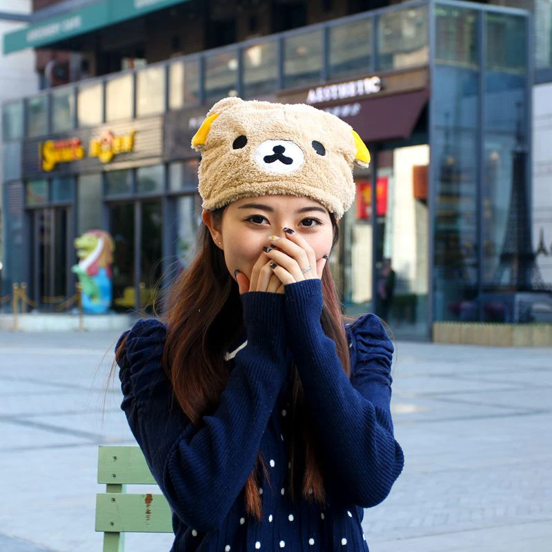 Милая плюшевая игрушка Rilakkuma в стиле аниме шапка медведя панды головной убор