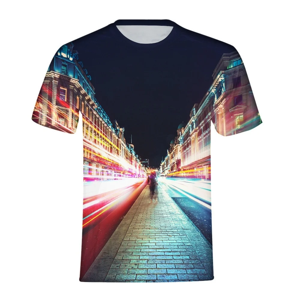 

Jamickiki New Casual Scenery O Neck Men 3D Print T Shirt Women Short Sleeve Slim Fit 3D T Shirt