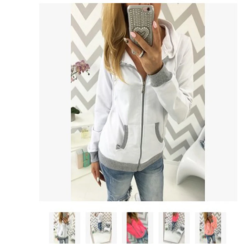 

2022 Women Sweatshirt Casual Oversized Hoodie Autumn Pocket Zip up Hoodie Coat Ladies Long Sleeve Tracksuit Winter Streetwear