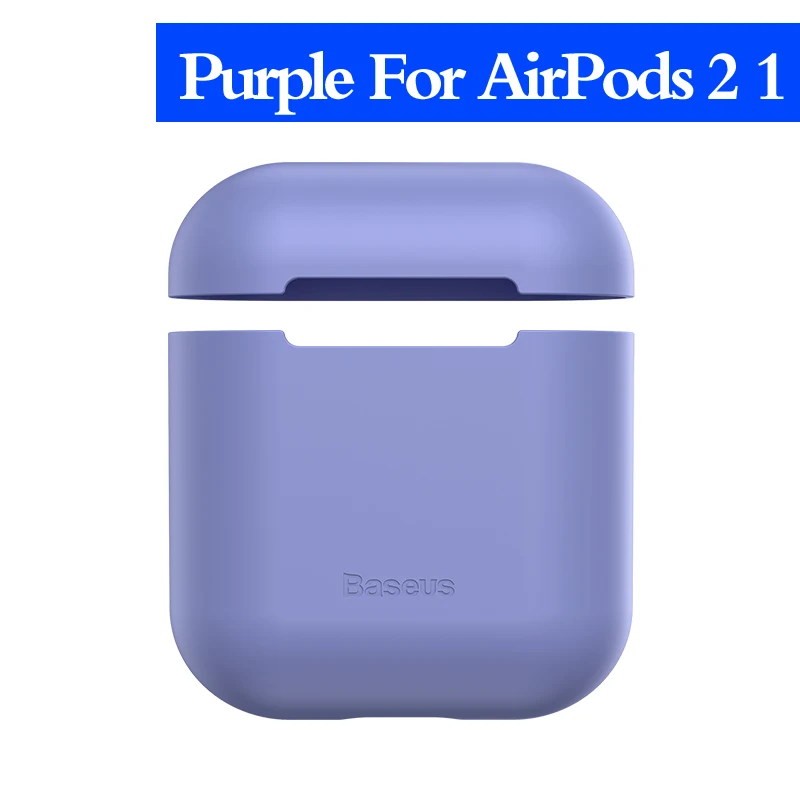 Purple For AirPods21 Baseus Роскошный чехол для Airpods Airpod Pro 3 2 1 силиконовый беспроводной защитный чехол для Apple Air Pods Pod 2 1 Pro Coque Fundas - Цвет: Purple For AirPods21
