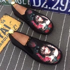 Тканевая Мужская обувь в китайском стиле кунг-фу, женская обувь на плоской подошве с вышивкой, Мокасины, Студенческая Повседневная парусиновая Летняя обувь