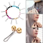 2 шт. головной платок шаль шарф женский мусульманский шарф хиджаб зажимы жемчужный Шарф Брошь булавка