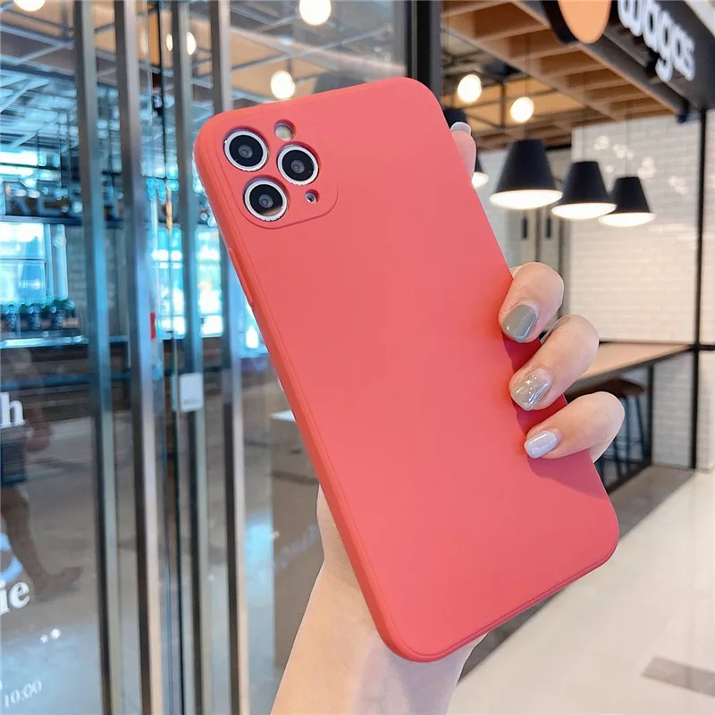 

Luxury Original Square Liquid Silicone Case For iPhone 12 11 Pro Max Mini X XR XS Max 7 8 6s Plus SE 2020 Shockproof Soft Cover