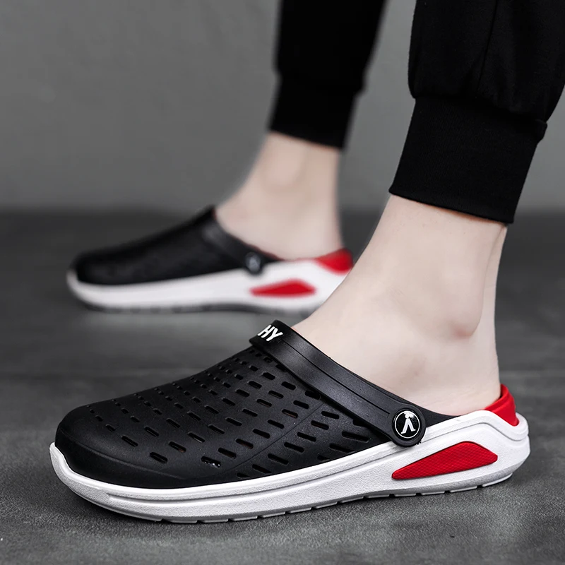 

Men's summer beach sports sandals men's shoes loafers slippers women men's crocodile leather C water wood two wear men's sandals