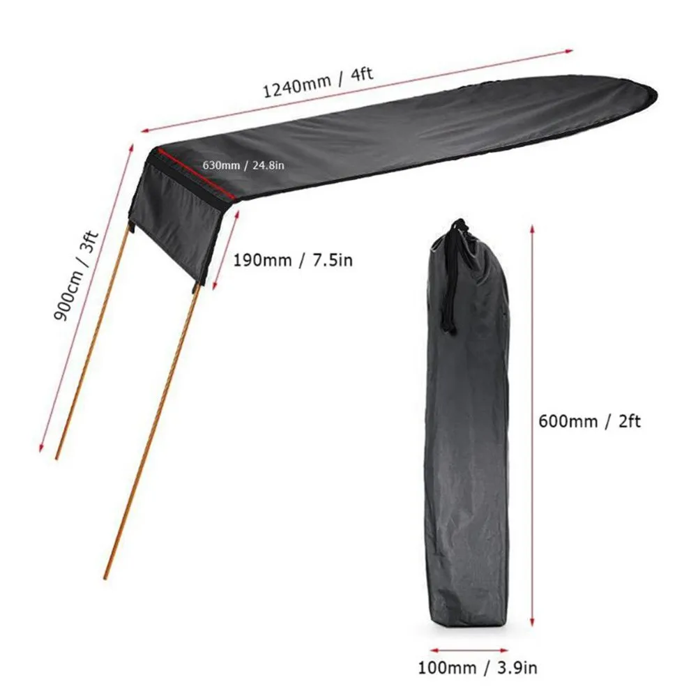 

Black Practical Universal Kayak Top Cover Waterproof Anti-UV Kayak Boat Canopy Awning Sun Shade Boat Accessories