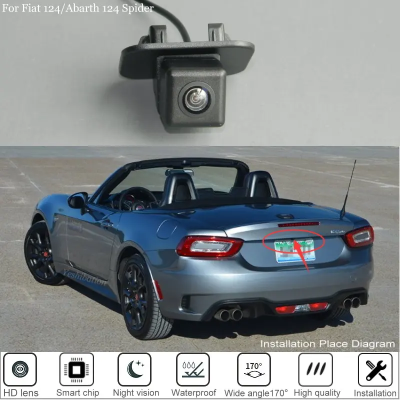 

Car Rear View Reverse Backup Camera For Fiat 124/Abarth 124 Spider 2016~2018 2019 Reversing Camera For Parking HD Night Vision