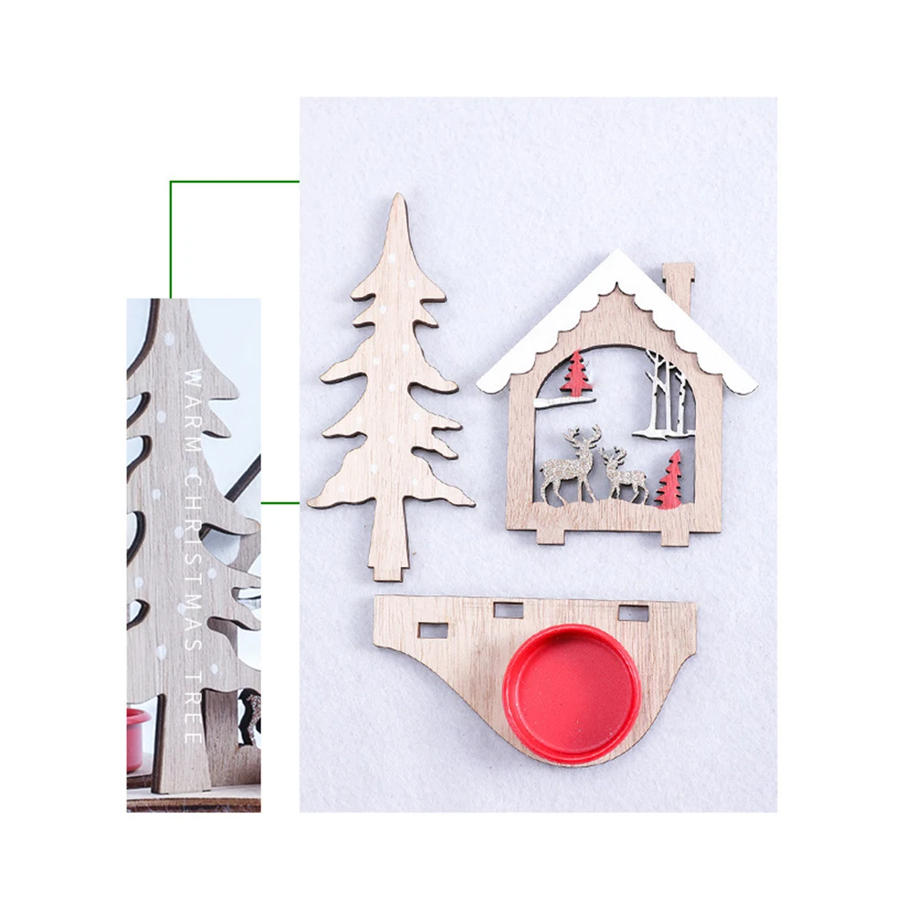 Креативное Рождественское украшение деревянный подсвечник рождественские