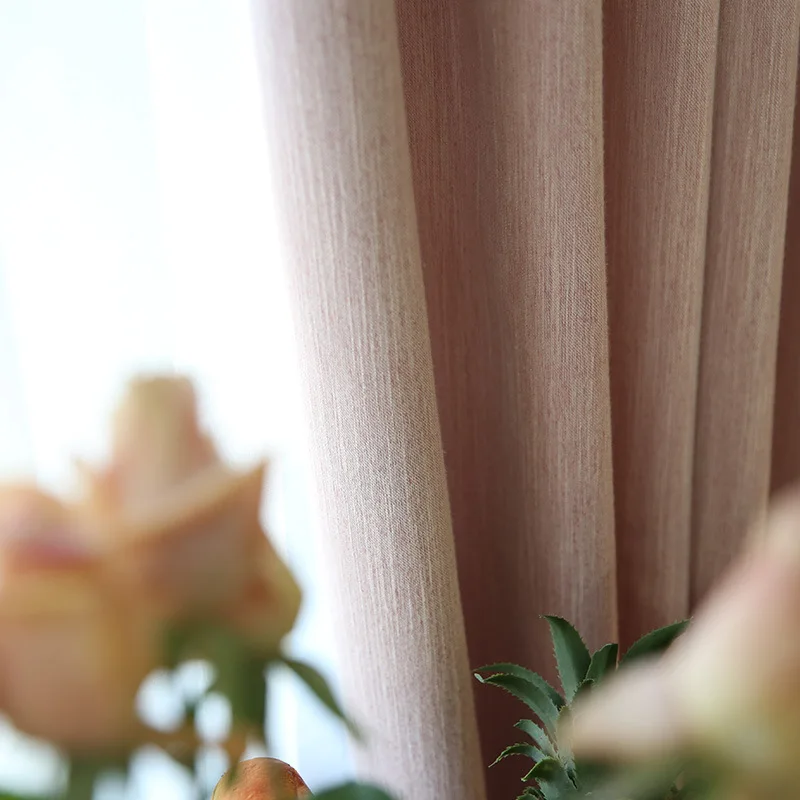 Льняная хлопковая Высокая затеняющая занавеска черная ткань однотонный оттенок