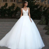 v neck wedding dresses lace applique a line backless bridal gown custom plus size bride dresses vestido de novia