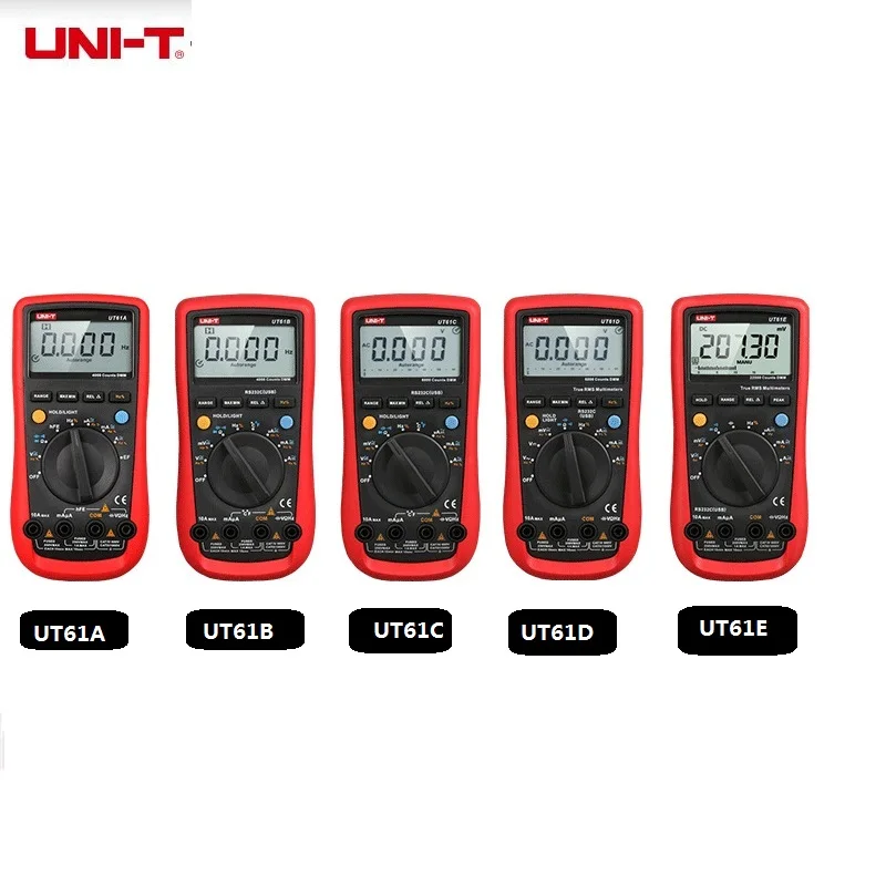 

UT61A UT61B UT61C UT61D UT61E High Reliability Digital Multimeter Meter PC Connect AC DC Voltage Relative Mode Counts Data Hold