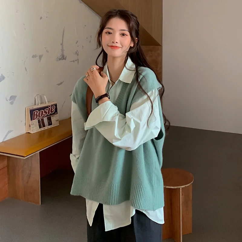 

Early Autumn Coat Lazy Wind Vest Sweater Coat Women's Spring and Autumn New 2021 Small Sweater