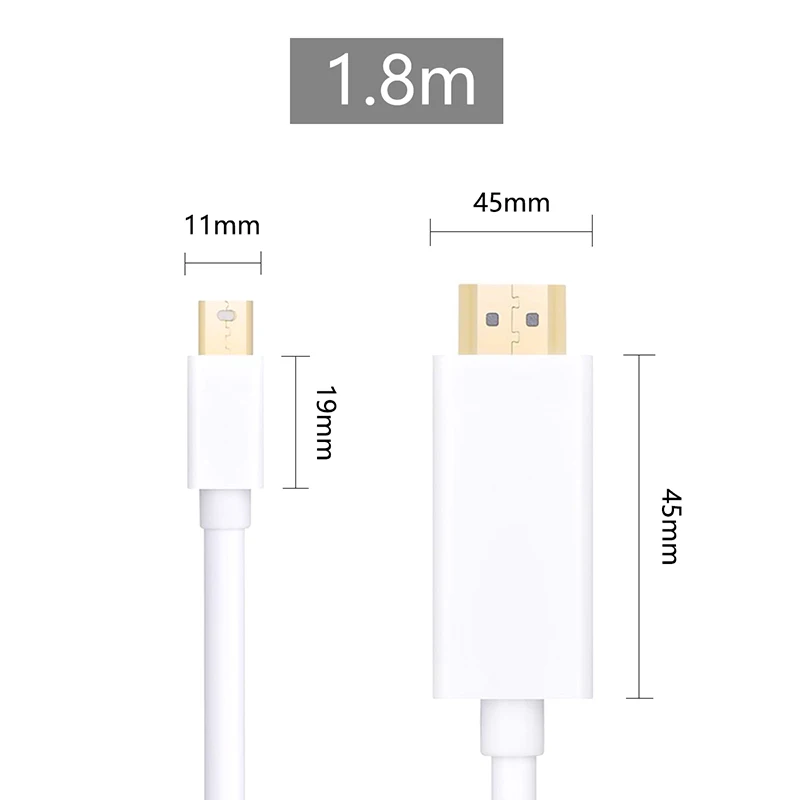Переходник Mini DisplayPort на HDMI Мини DP кабель Thunderbolt 2 конвертер для MacBook Air 13 Surface Pro 4 |
