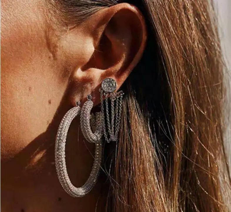 Женские блестящие стразы модные серьги шикарные женские аксессуары для