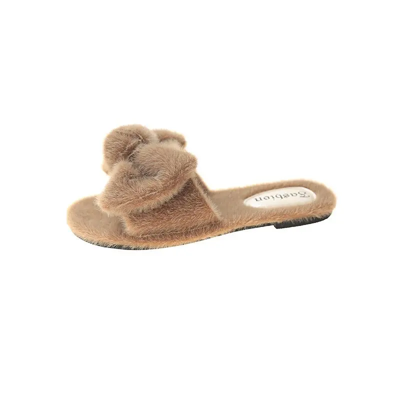 

New fashion winter cotton slippers winter ladies plush warm slippers indoor suede flat slippers size 35-40