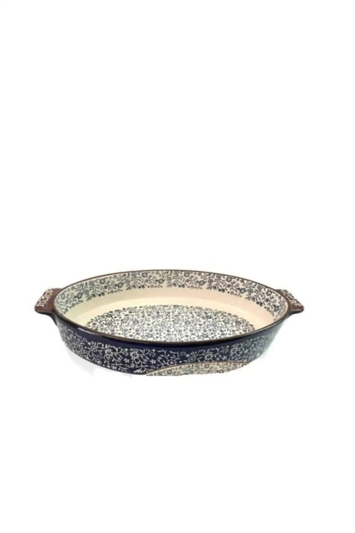 

25x39 Cm Oval Porcelain Blue Ovenware 036kmb