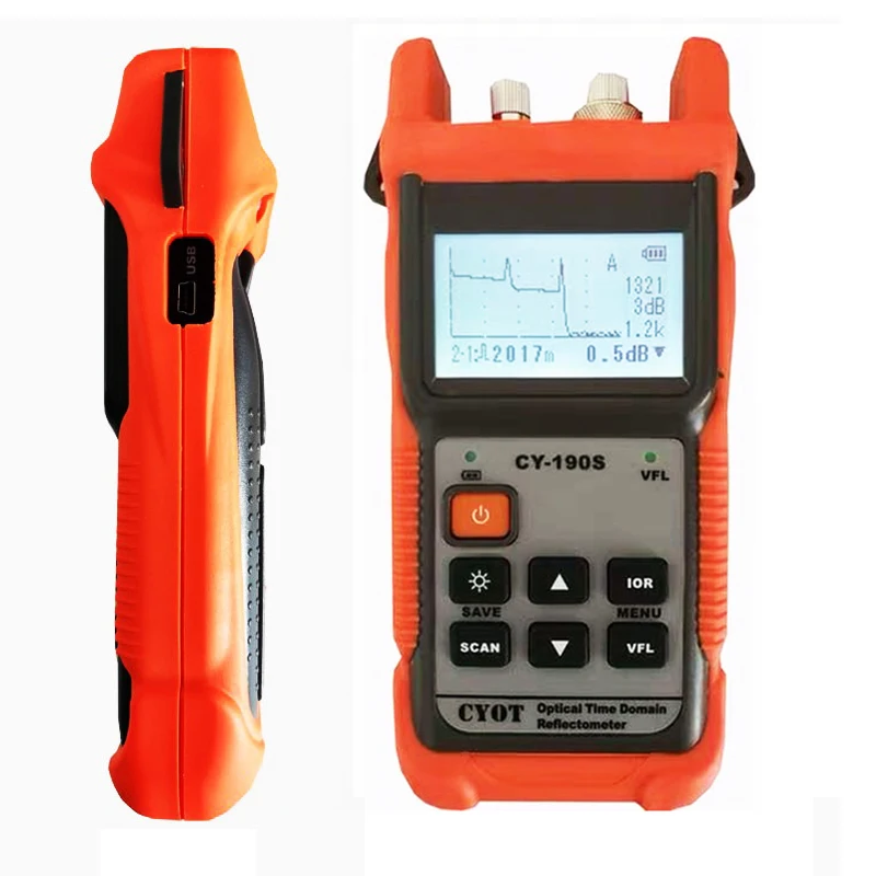 Мини волоконно-оптический рефлектометр ручной с 9 функциями VFL OLS OPM 24dB для 64 км