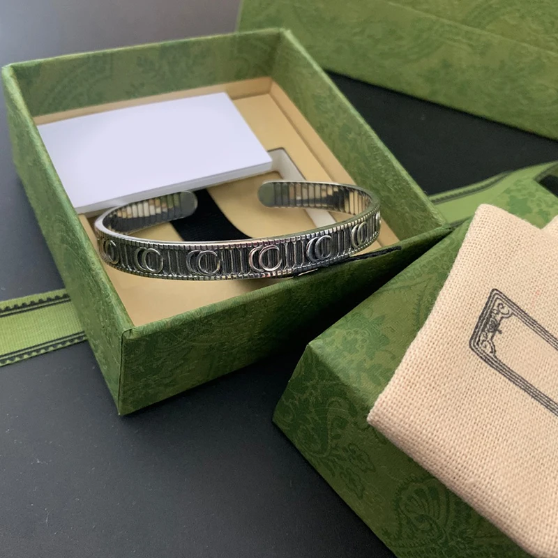 

Ag925 Sterling Silver Luxury Brand classic Bracelet Men And Women Fashion Retro Hip Hop All-match high quality Send original box