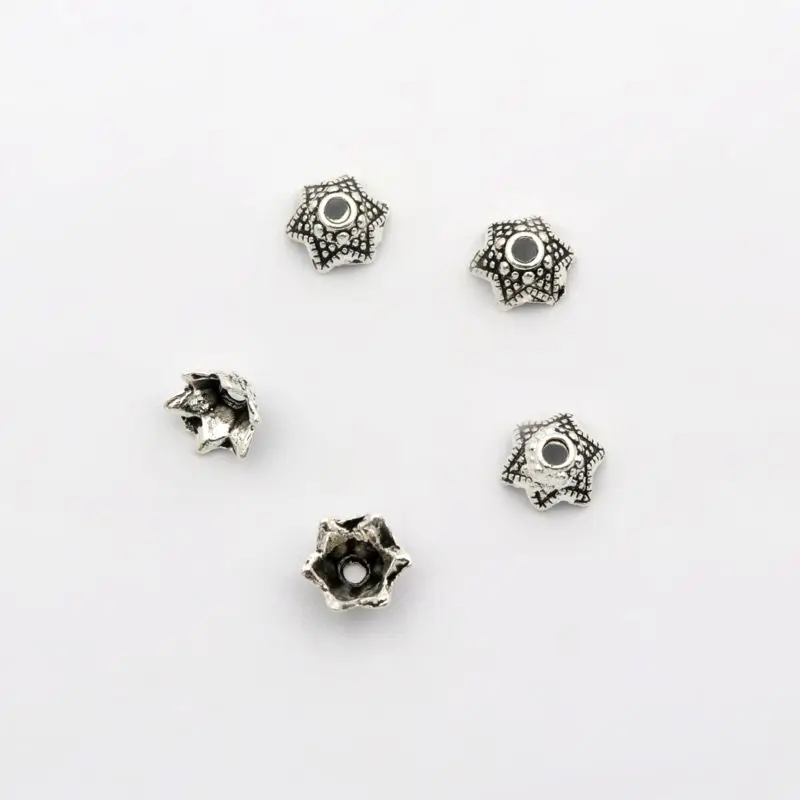 Antique Silver 100 шт 7,5X4 мм Чаша Цветок россыпью Sparer концевые бусины крышки для изготовление, поиск ювелирных изделий Diy Beadworks аксессуары компонент торговля - Цвет: Antique Silver