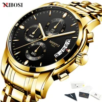 nibosi luxury mens watches top brand sport quartz wristwatches for men waterproof chronograph business watches relogio masculino