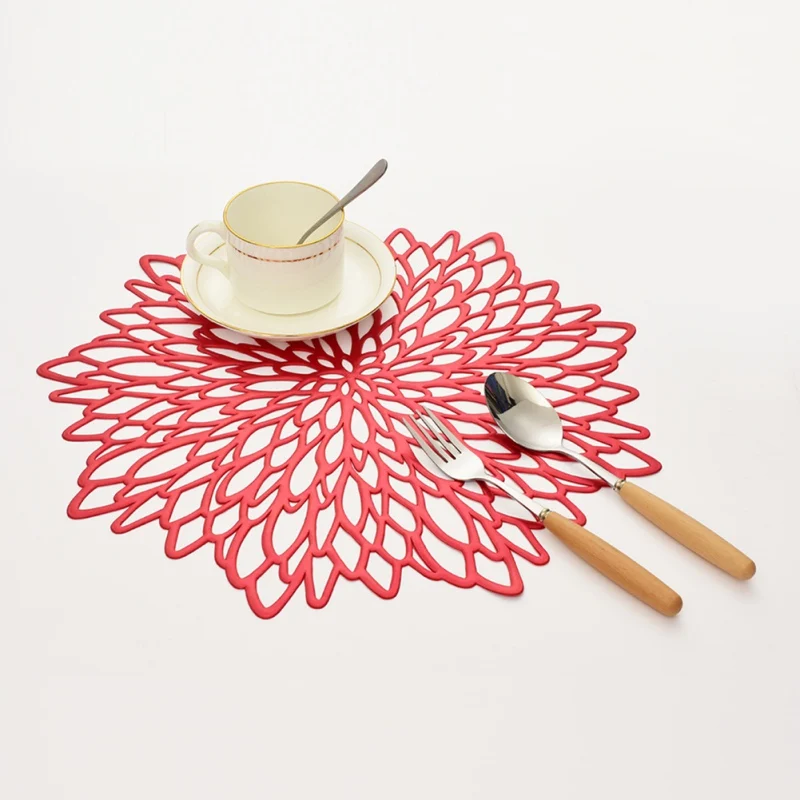 Hollow PVC Doily For Dining Thermal Insulation Table Non Slip Shape Round Coaster Pads Bowl Rug Home Decor | Дом и сад