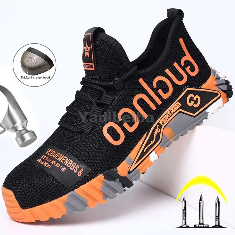

Work Sneakers With Steel Toe Cap Safety Shoes Men Women Work Shoes Puncture-Proof Work Safety Boots Light Safety Footwear 2022