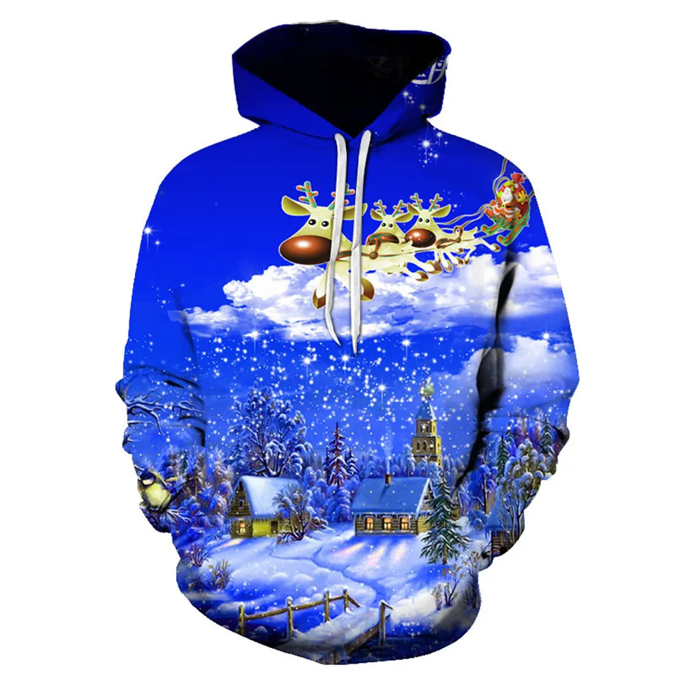 

Fashionable 3D Hoodies Long Sleeve Personality Unisex Couple Hooded Sweatshir Christmas dogt Men Women Pullover Clothing