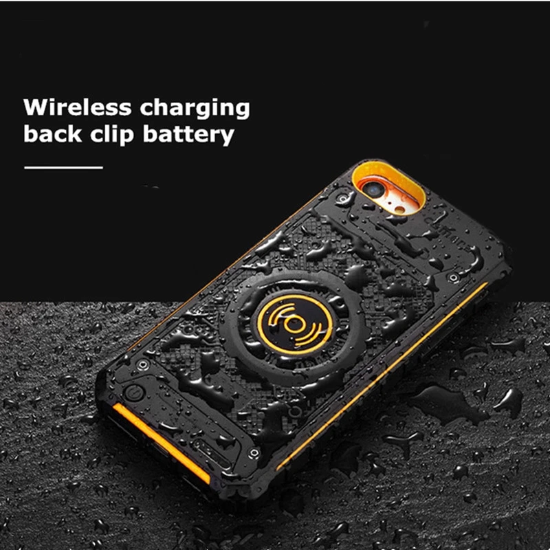 Беспроводное зарядное устройство батарея чехол для iPhone XS 6 6S 7 8 Plus три защиты power bank задняя крышка тонкий противоударный Задний зажим батарея