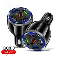 5 ports usb car charge 60w quick 15a mini fast charging for iphone 12 11 xiaomi huawei mobile phone charger adapter in car