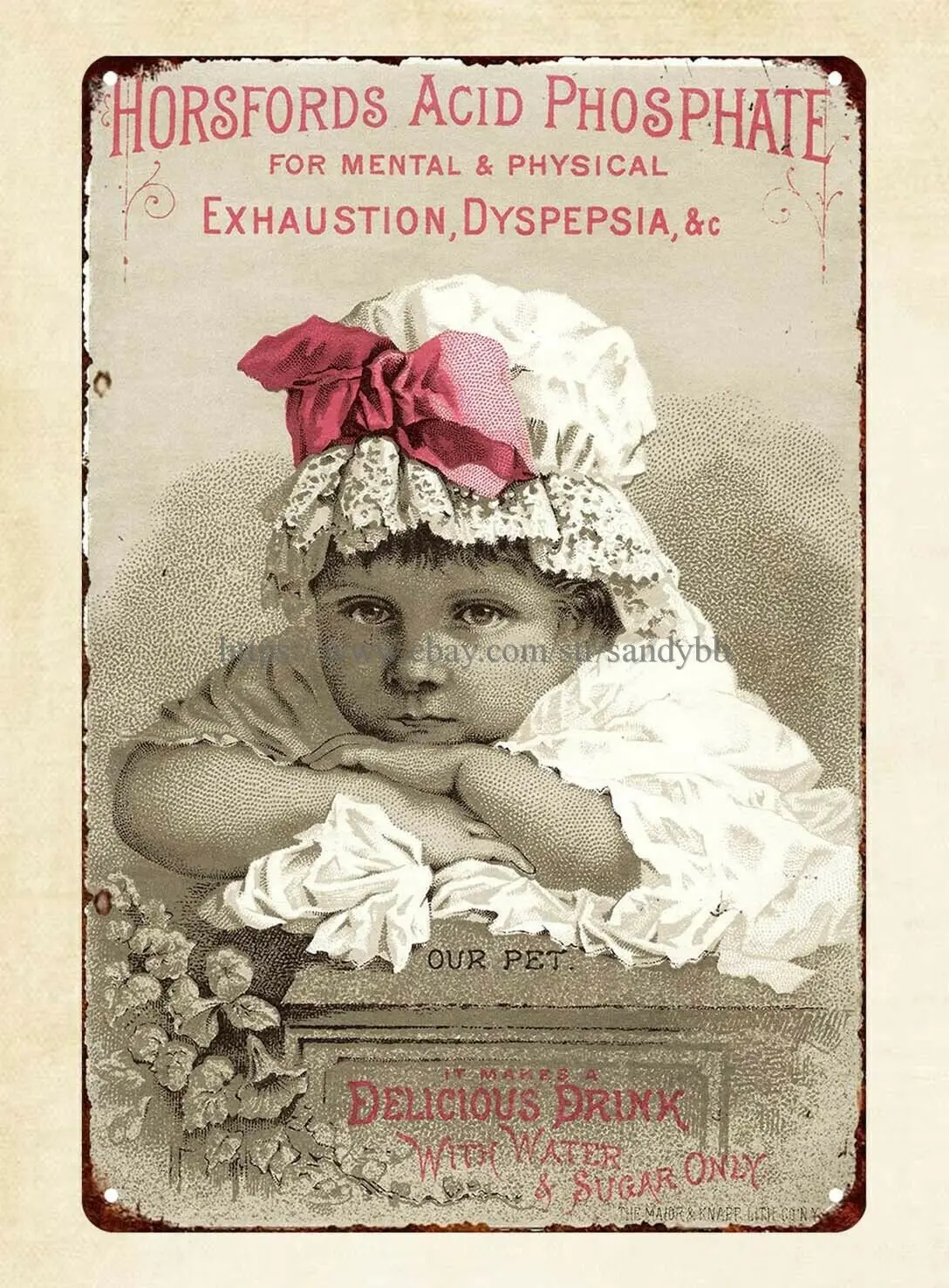 

wall hanging ideas bedroom Horsfords Acid Phosphate Victoria trade card tin sign