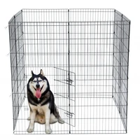 48 tall iron wire fence playpen pet dog cat folding exercise yard 8 panel metal play pen with door blackus stock