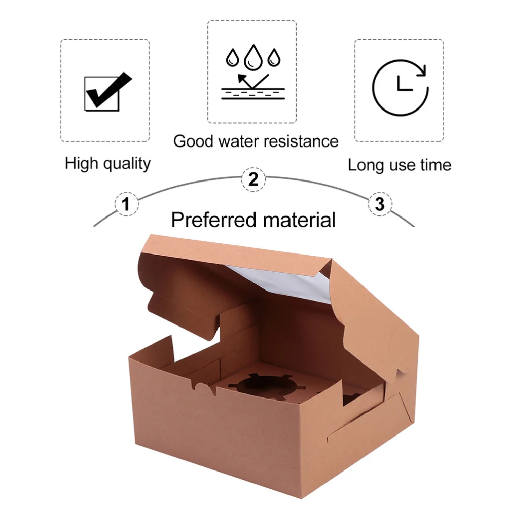 

30pcs Cupcake Boxes Paper Storage Boxes Cake Packing Boxes (Assorted Color)