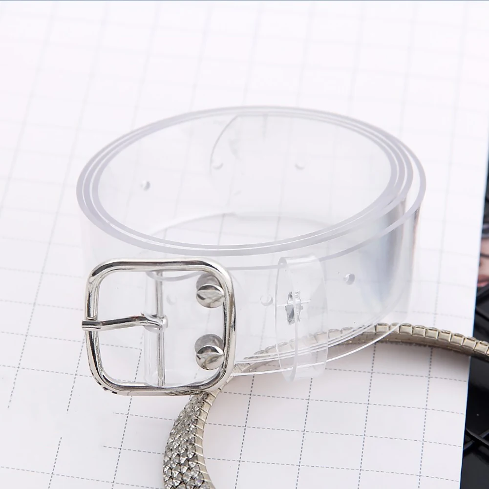 Fashion Lovely Round Heart Square Buckle Transparent Women Waistband Waist Belt | Аксессуары для одежды