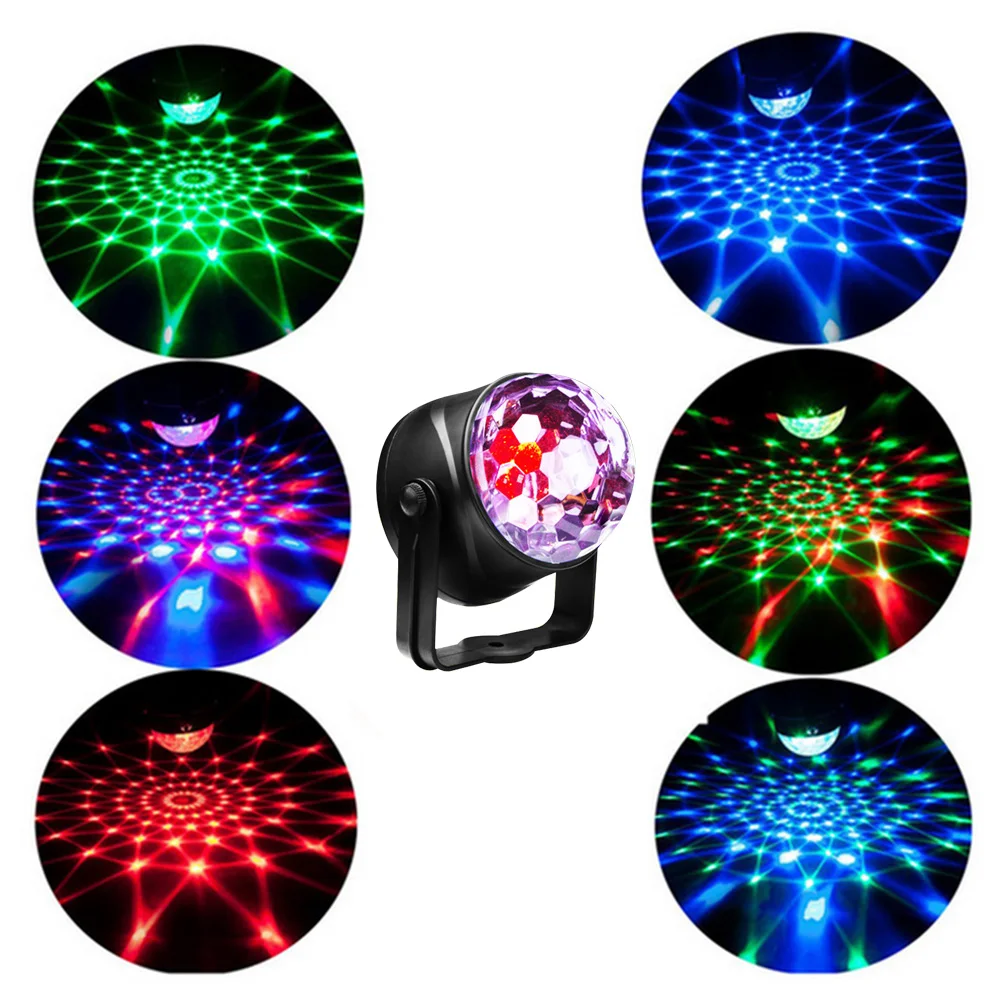 

Sound Activated Rotating Disco Ball DJ Party Lights LED Stage Lights for Christmas Wedding Sound Party Strobe Lights