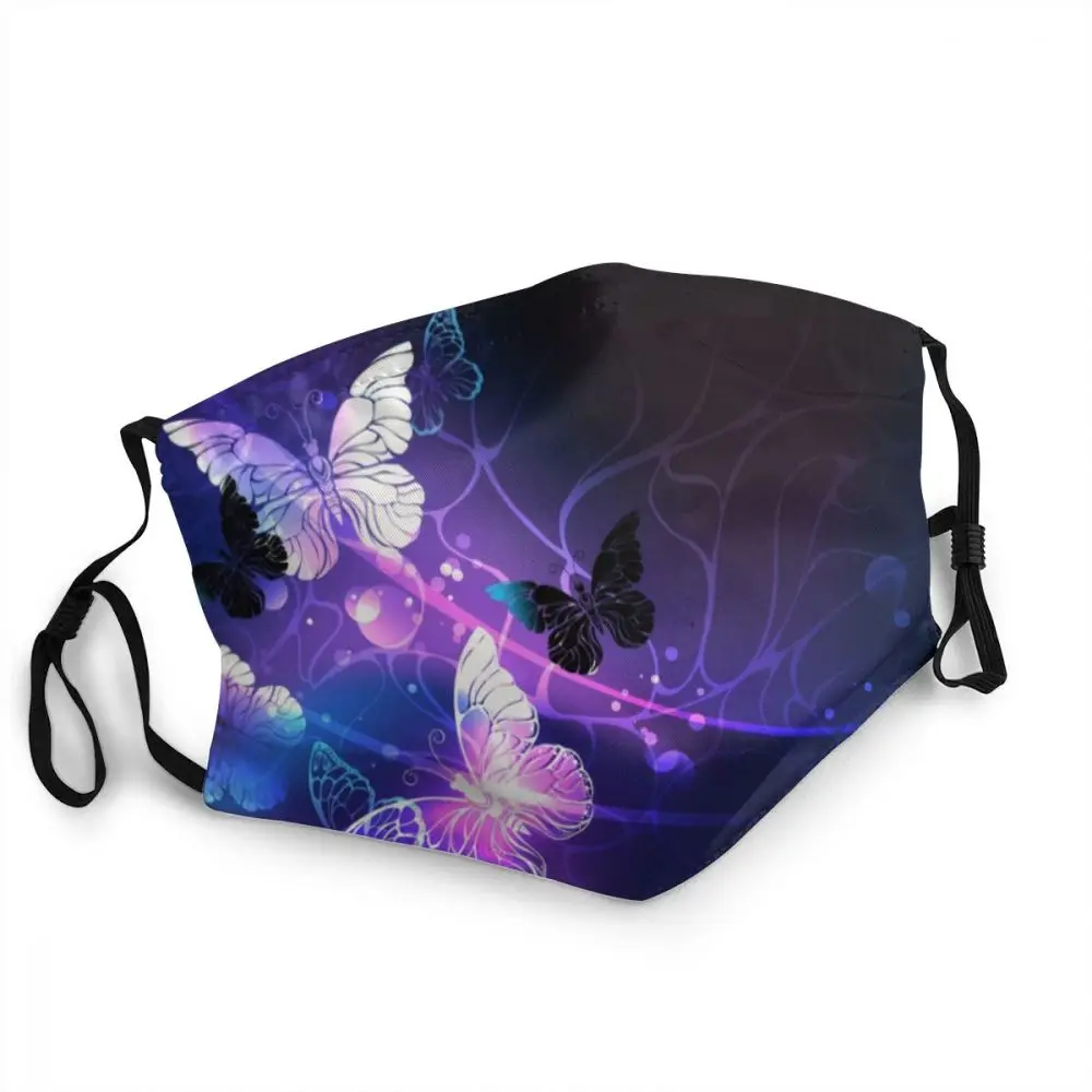 

Washable Unisex Adult Black Butterfly Print Mouth Face Mask Anti Dust Protection Cover Respirator Mouth Muffle